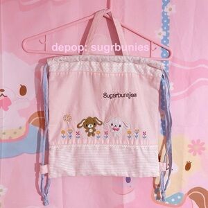 sugarbunnies light pink drawstring bag